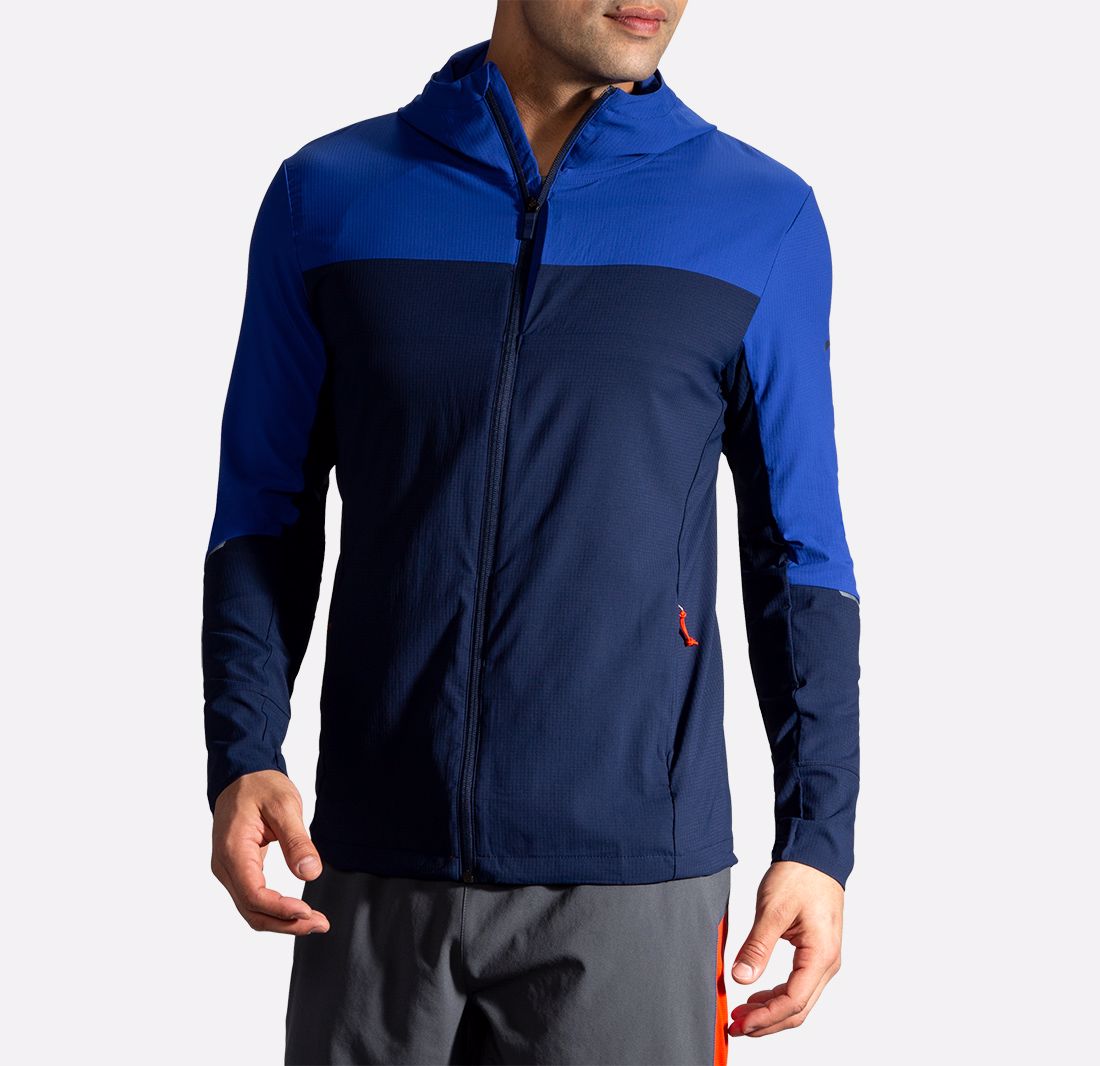 Brooks Men's Canopy jacket cobalt/navy en vente sur Brooks Men's Canopy ...